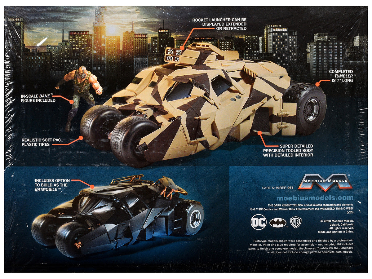 Skill 3 Model Kit Batmobile Tumbler with Bane Figure "Batman Dark Knight Trilogy" Movie Franchise 1/25 Scale Model by Moebius Moebius