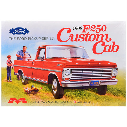 Skill 3 Model Kit 1968 Ford F-250 Custom Cab Pickup Truck 1/25 Scale Model by Moebius Moebius