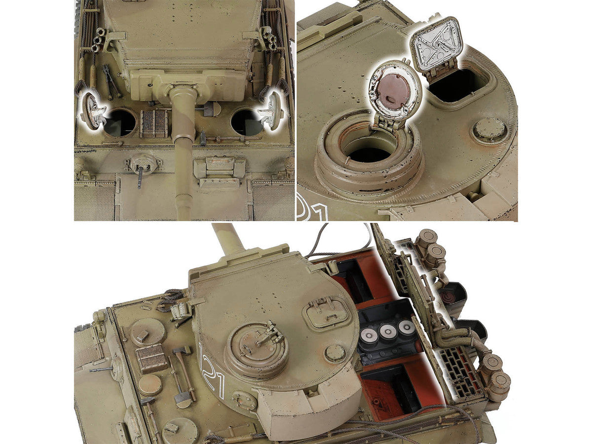 German Sd.Kfz.181 PzKpfw VI Tiger Ausf. E Heavy Tank #121 "Tiger Initial Production Model" "Schwere Panzerabteilung 501 North African Front Tunisia" (1943) "Engine Plus" 1/32 Diecast Model by Metal Proud-3