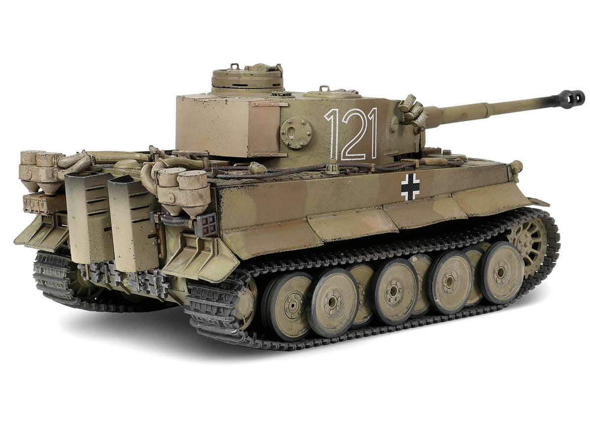 German Sd.Kfz.181 PzKpfw VI Tiger Ausf. E Heavy Tank #121 "Tiger Initial Production Model" "Schwere Panzerabteilung 501 North African Front Tunisia" (1943) "Engine Plus" 1/32 Diecast Model by Metal Proud-1