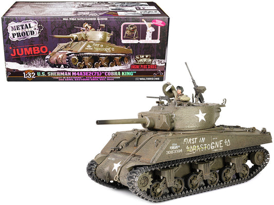 Sherman M4A3E2 (75) “Cobra King” Medium Tank “First in Bastogne” George Smith Patton’s 4th A.Div. 3rd Army Bastogne area (26 December 1944) "Engine Plus" Series 1/32 Diecast Model by Metal Proud Metal Proud
