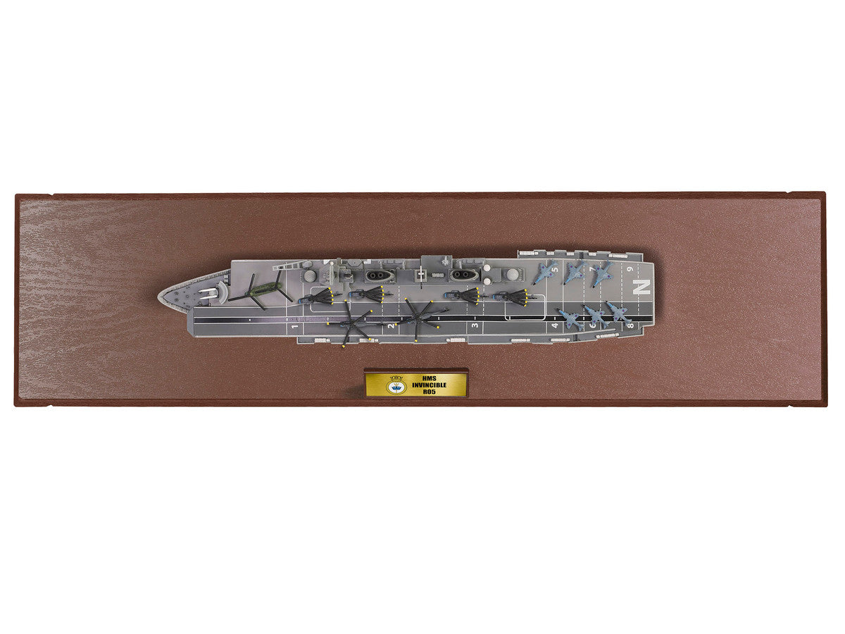 British HMS Invincible (R05) Aircraft Carrier Full-Hull Edition "Falklands War" (1982) British Royal Navy "Battleship" Series 1/700 Diecast Model by Metal Proud Metal Proud