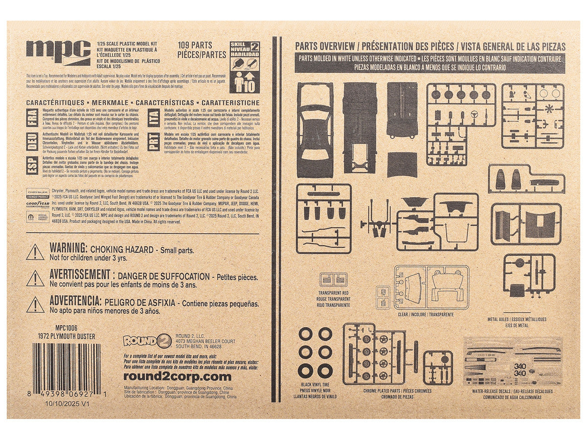 Skill 2 Model Kit 1972 Plymouth Duster 2-in-1 Kit 1/25 Scale Model by MPC-2