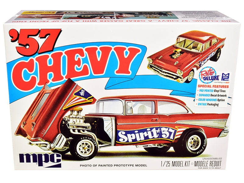 Skill 2 Model Kit 1957 Chevrolet Gasser Flip Nose "Spirit of 57" 1/25 Scale Model by MPC W2B