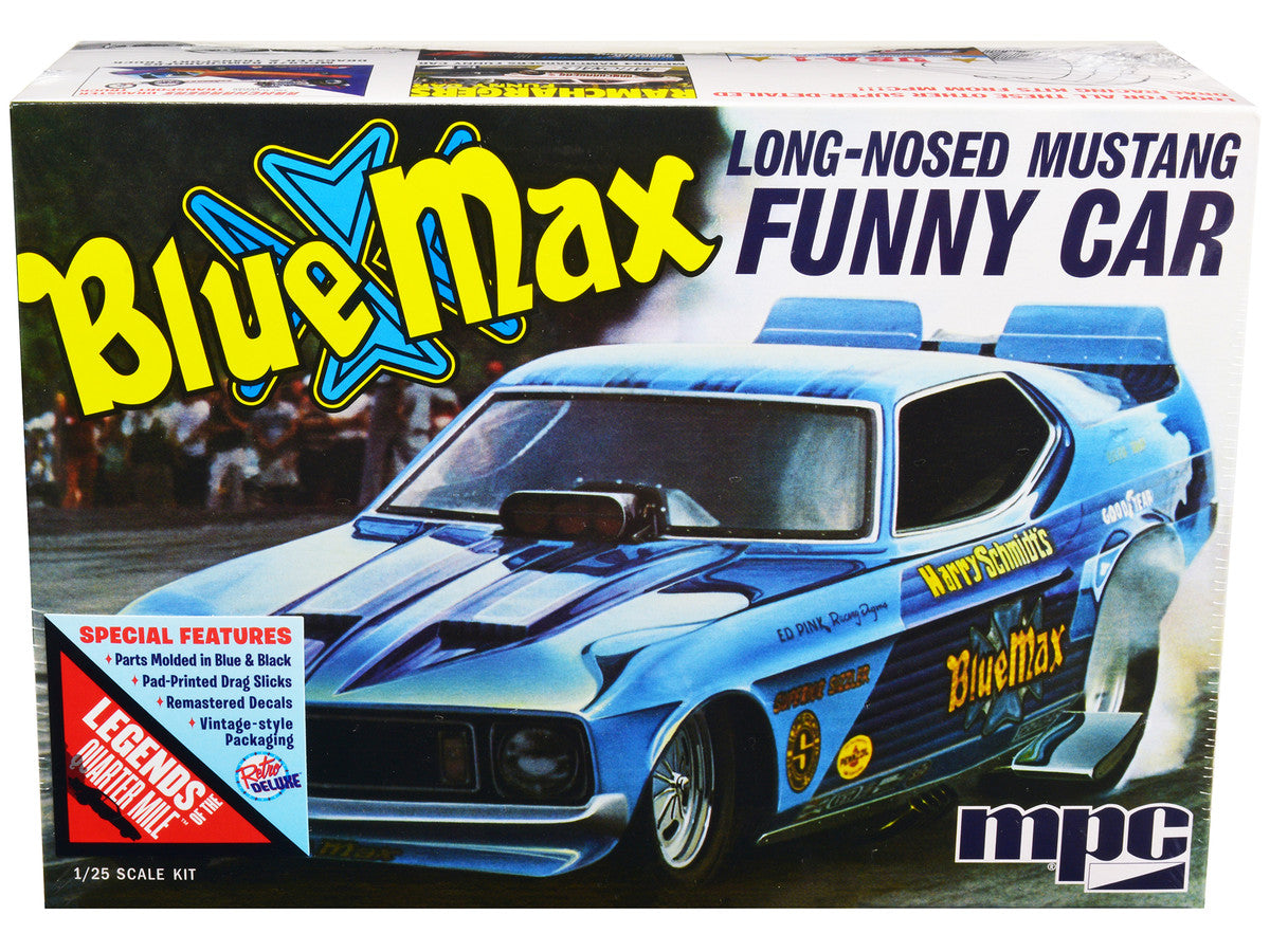 Skill 2 Model Kit "Blue Max" Long Nose Mustang Funny Car 1/25 Scale Model Car by MPC MPC