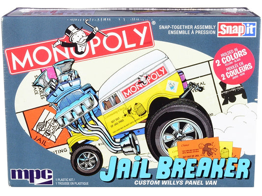 Skill 1 Snap Model Kit Custom Willys Panel Van Jail Breaker "Monopoly" 1/25 Scale Model by MPC W2B