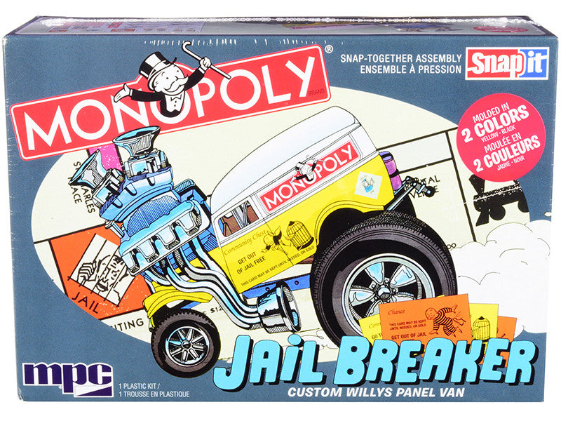 Skill 1 Snap Model Kit Custom Willys Panel Van Jail Breaker "Monopoly" 1/25 Scale Model by MPC MPC