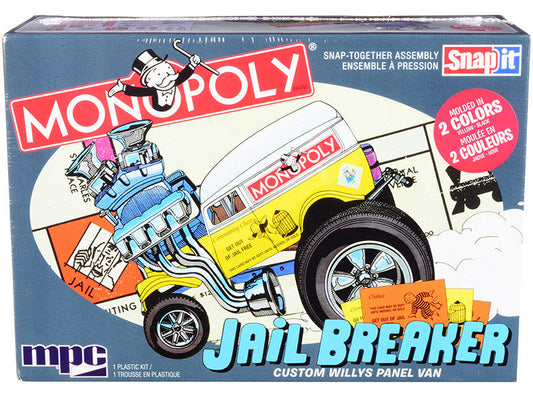 Skill 1 Snap Model Kit Custom Willys Panel Van Jail Breaker "Monopoly" 1/25 Scale Model by MPC MPC