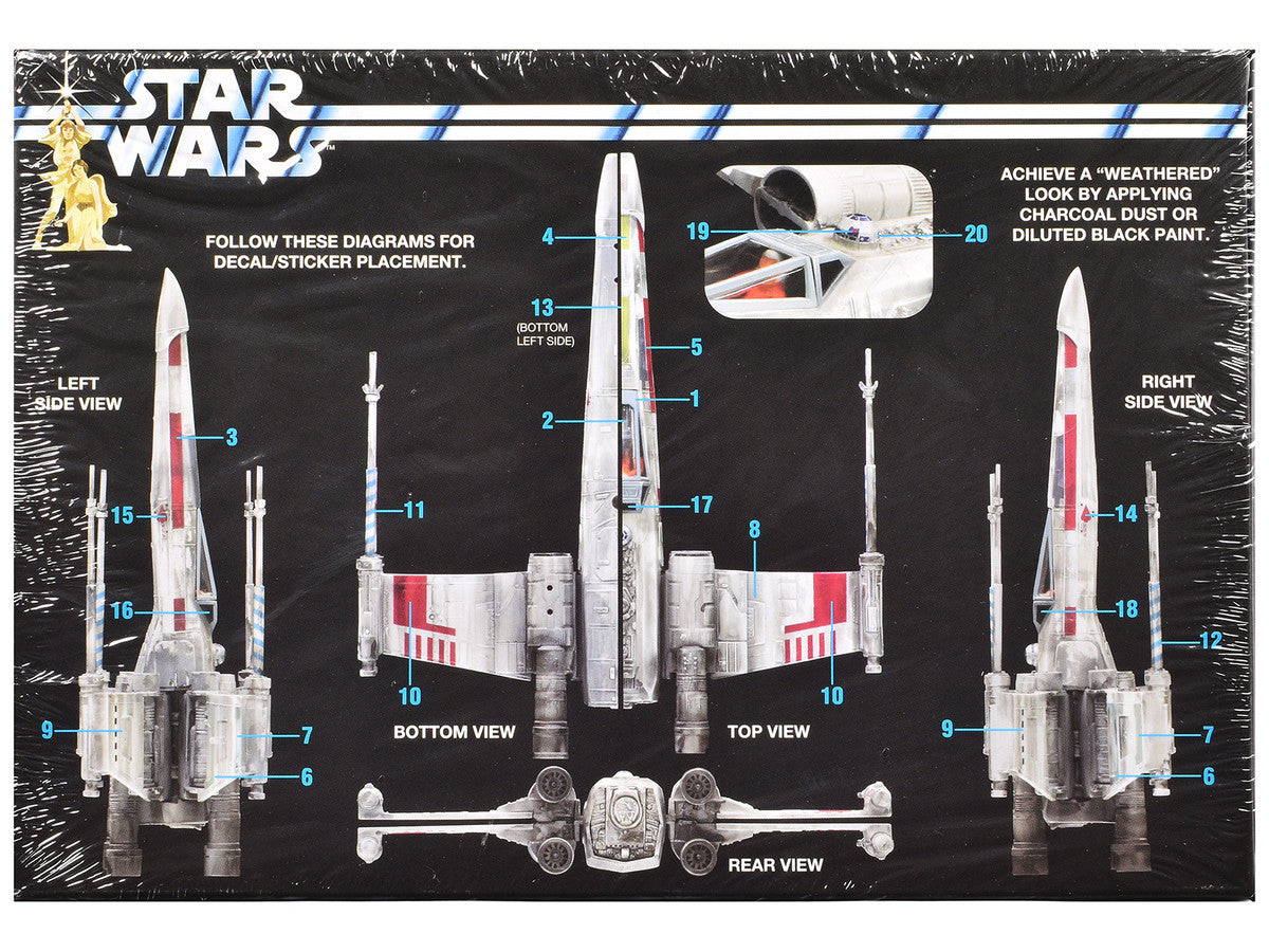 Skill 2 Snap Model Kit Luke Skywalker X-Wing Fighter "Star Wars: A New Hope" (1977) Movie 1/63 Scale Model by MPC MPC