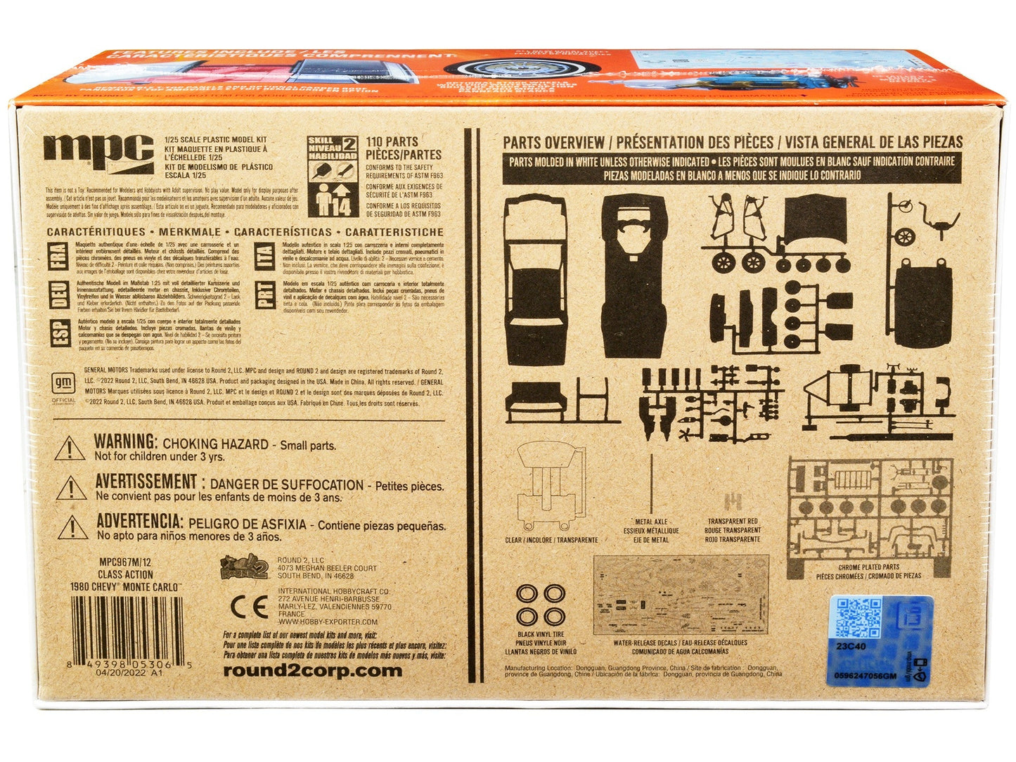 Skill 2 Model Kit 1980 Chevrolet Monte Carlo "Class Action" with Motorcycle and Trailer (Skill 2) 1/25 Scale Model Car by MPC W2B