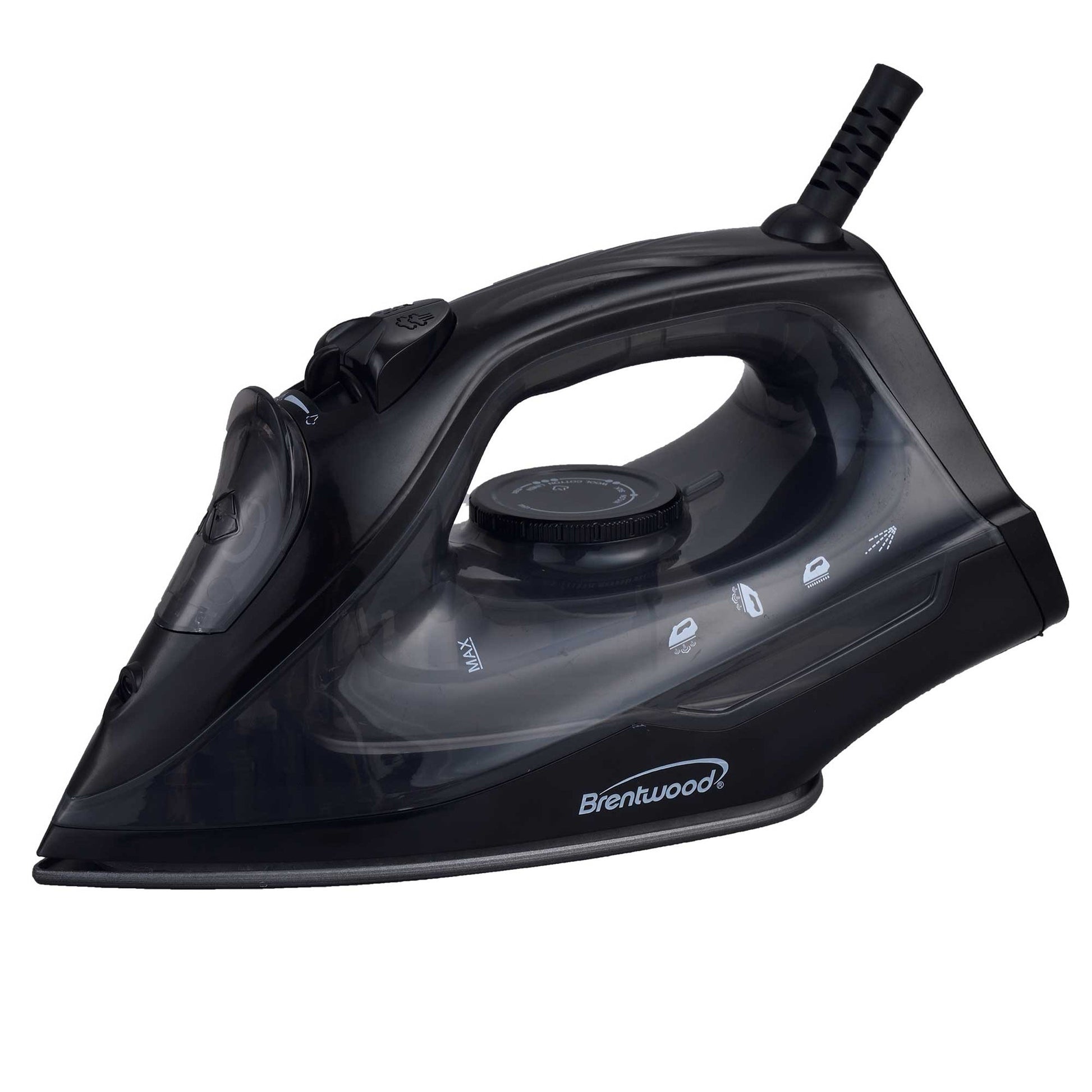 Brentwood 1200W Lightweight Non-Stick Steam Iron in Black W2B
