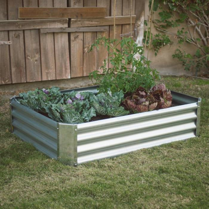 Industrial Farmhouse Steel Raised Garden Bed Metal Planter with Lining FastFurnishings