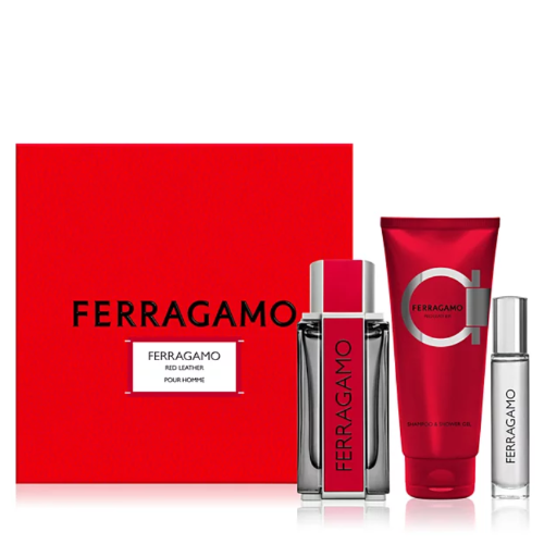 Ferragamo Red Leather 3 Piece Giftset W2B