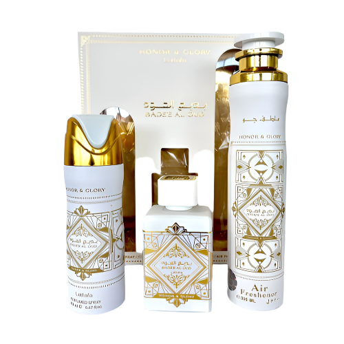 Lattafa Badee Al Oud Honor And Glory 3 Piece Gift Set W2B