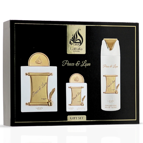 Lattafa Peace And Love 3 Piece Gift Set W2B