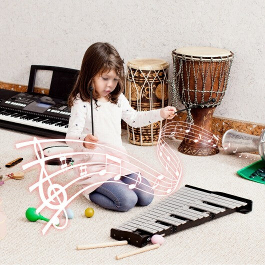 30 Notes Percussion with Practice Pad Mallets Sticks Stand W2B