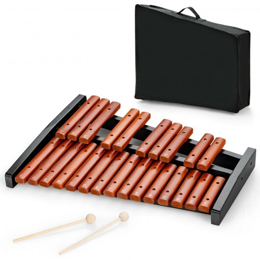 25 Notes Xylophone Wooden Percussion Educational Instrument with 2 Mallets W2B