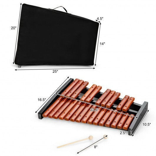 25 Notes Xylophone Wooden Percussion Educational Instrument with 2 Mallets W2B