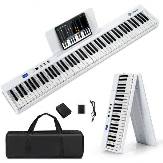 88-Key Foldable Digital Piano with MIDI and Wireless BT-Black