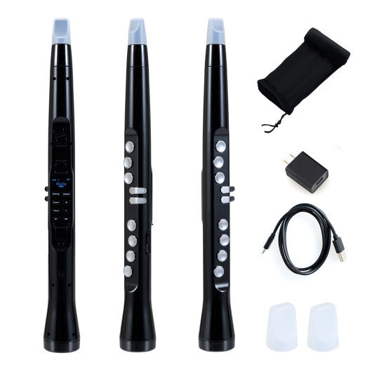 Electronic Wind Instrument Synthesizer Rechargeable Digital Saxophone-Black W2B