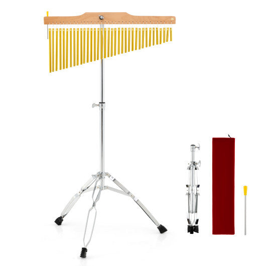 36-Bar Single-Row Chimes Percussion Instrument-Golden W2B