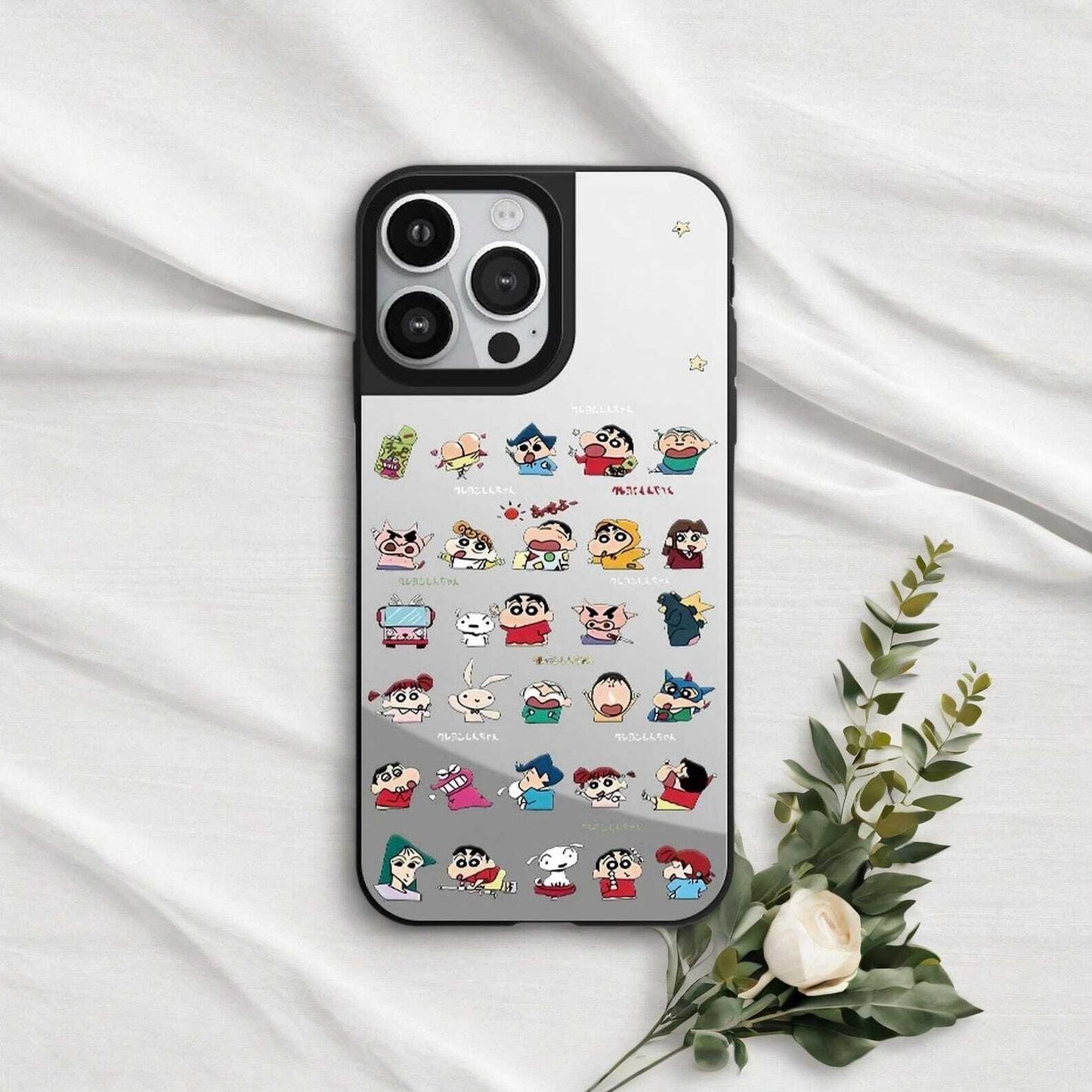 Anime Shin Mirror phone Case for iPhone 16 15 14 13 12 Pro Max Plus W2B