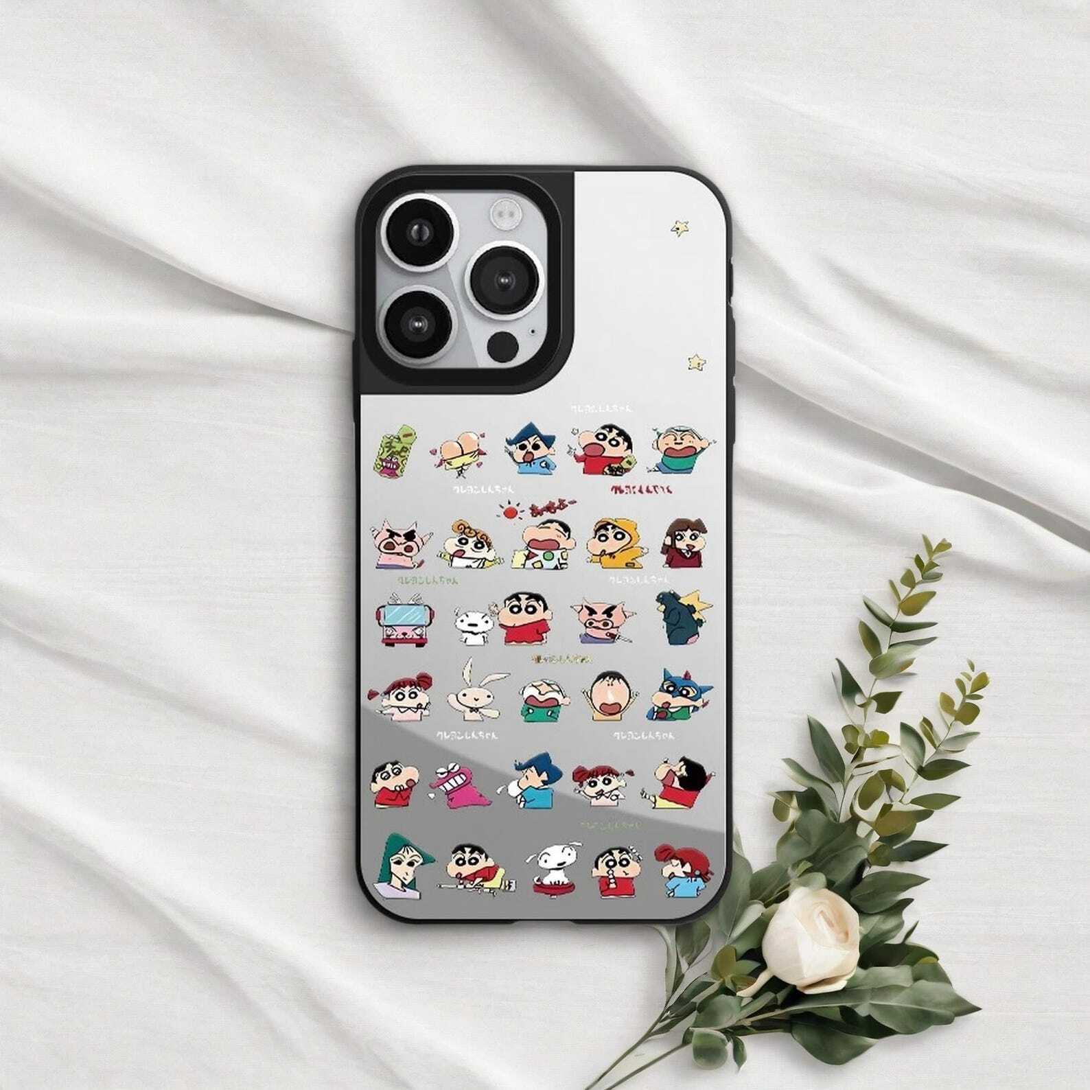 Anime Shin Mirror phone Case for iPhone 16 15 14 13 12 Pro Max Plus W2B