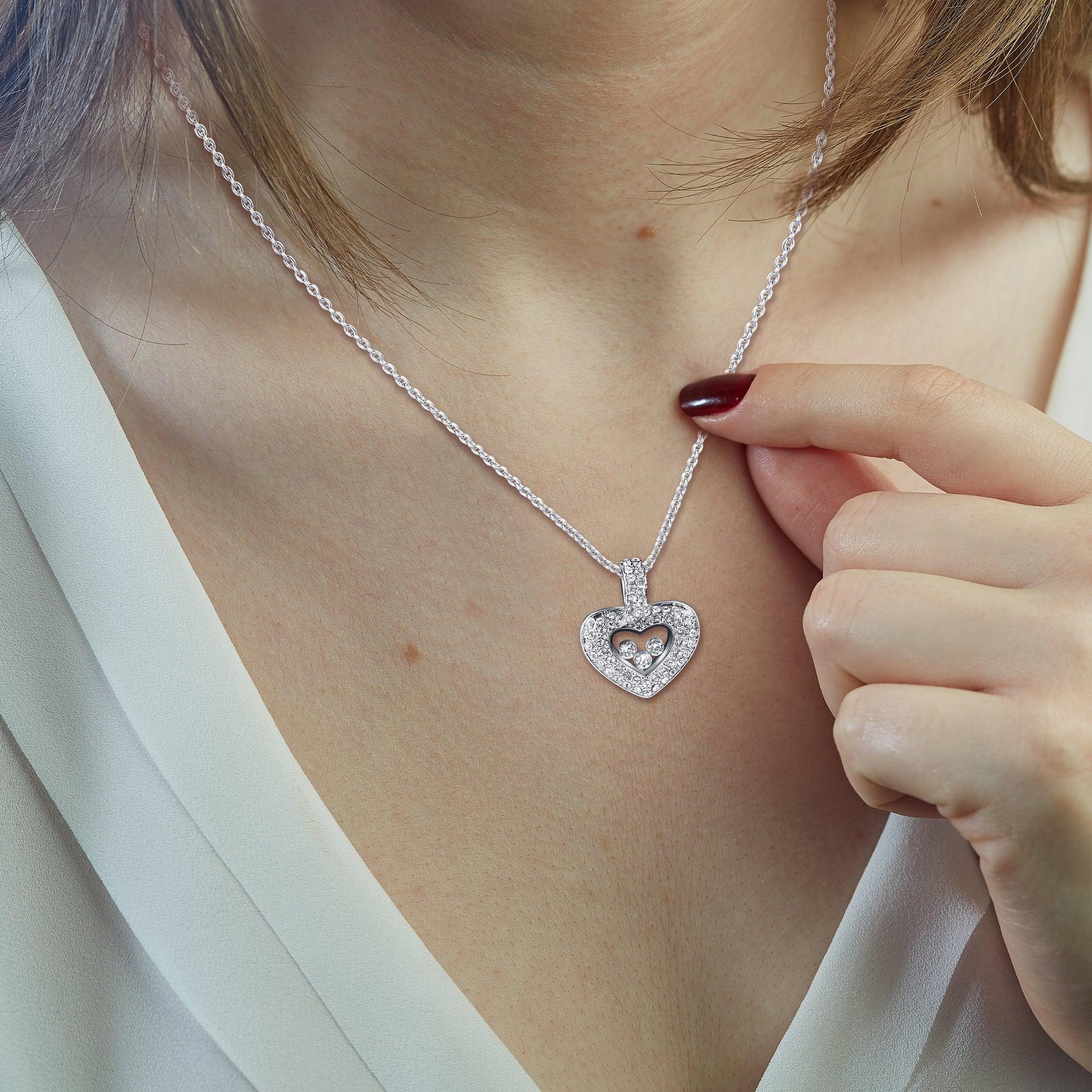 To My Wonderful Mother-in-Law - Thank You For Your Warm Smile - Tryndi Floating Heart Necklace TRYNDI