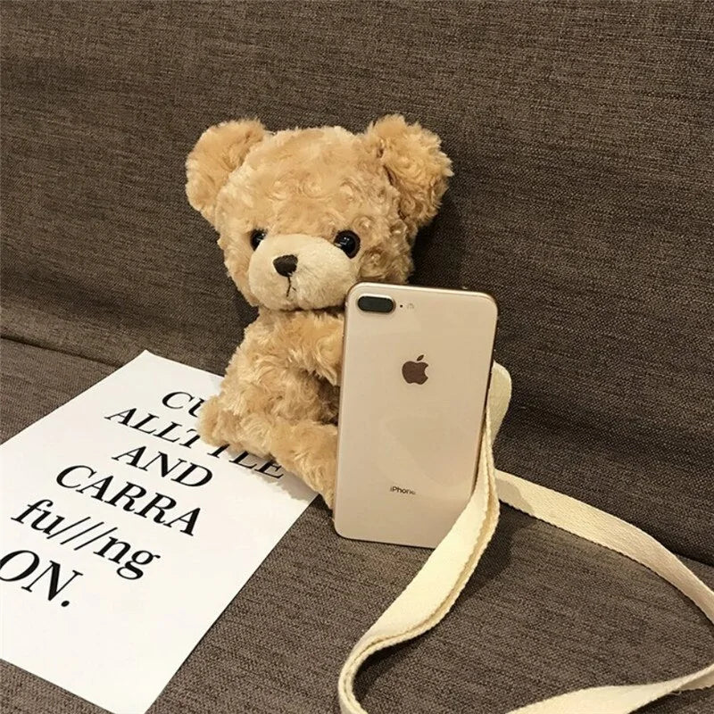 Cute Smile Bear  Soft Plush Shoulder Bag