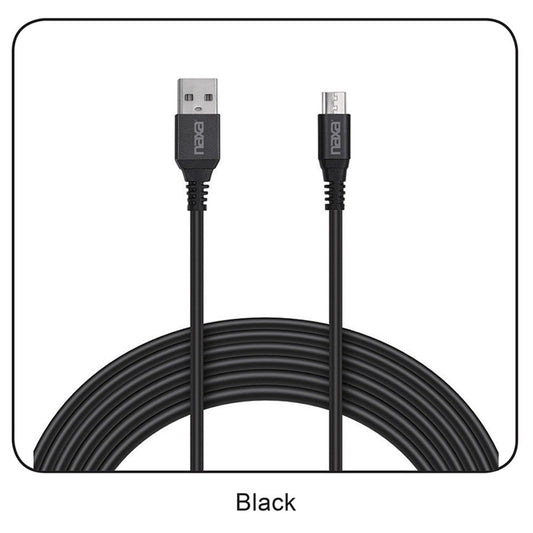 3 Ft. Fast Charge and Sync Round Micro USB Cable-BLACK W2B