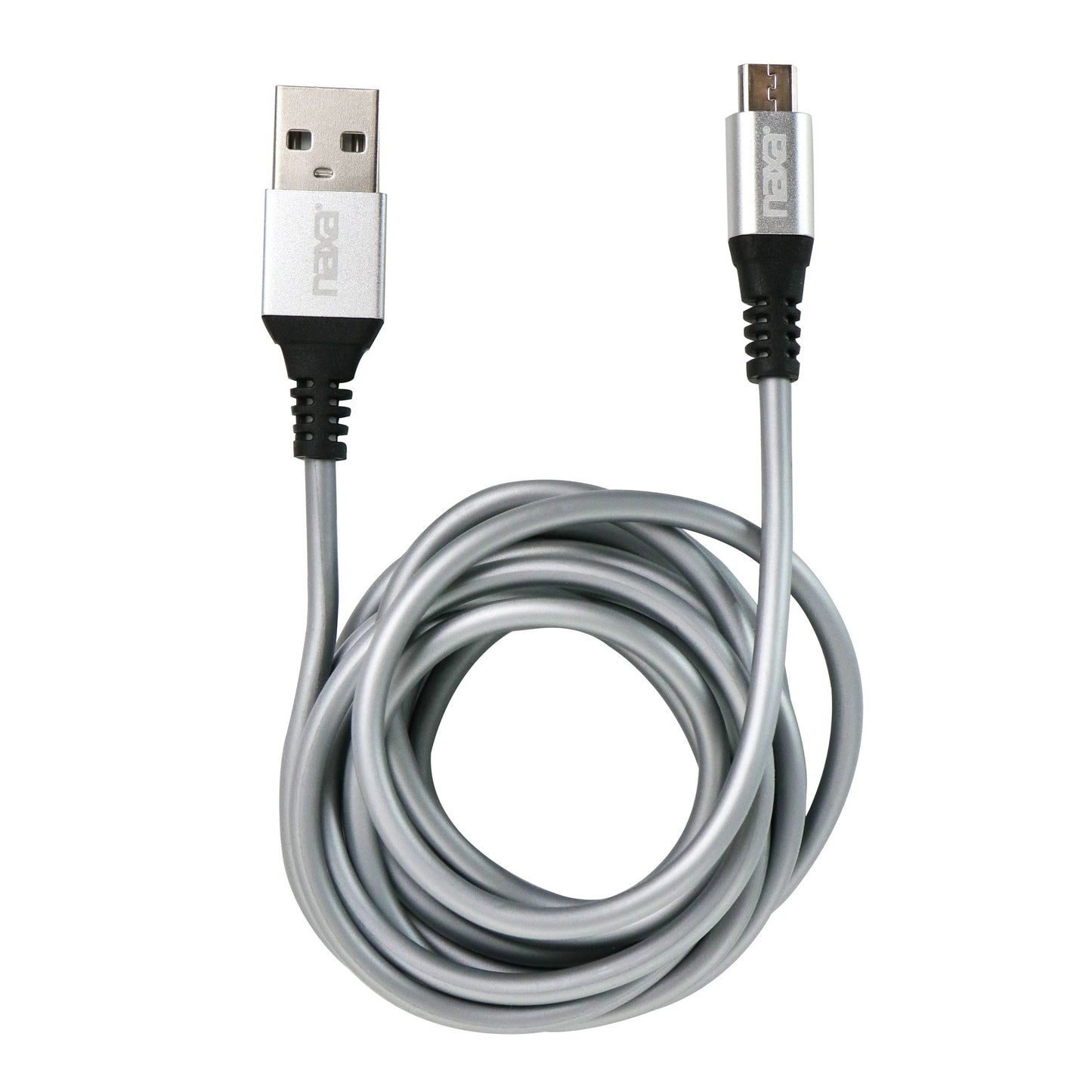 Naxa 6 Foot Fast Charge and Sync Round Miro USB Cable W2B