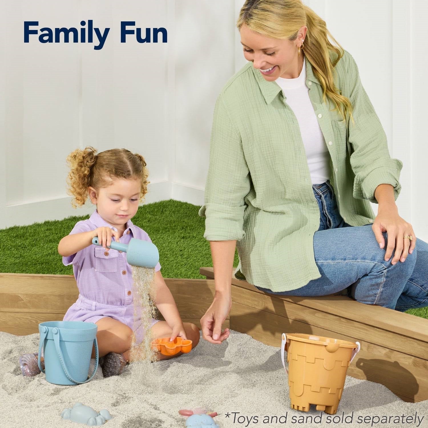 Outdoor Kid's Octagonal Sandbox in Natural Wood Finish FastFurnishings