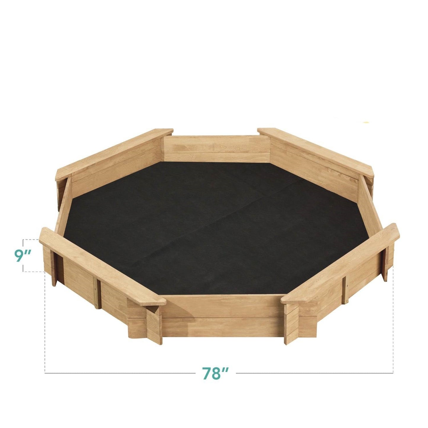 Outdoor Kid's Octagonal Sandbox in Natural Wood Finish FastFurnishings