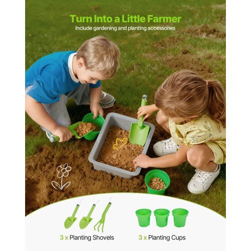 Mud Kitchen, Outdoor Mud Kitchen for Kids, Wood Outdoor Play Kitchens with Spoons, Sink, Tank, Sunshade Canopy, Shovels, Cookware Pots and Accessories, Wooden Play Kitchens for Home, Lawn W2B