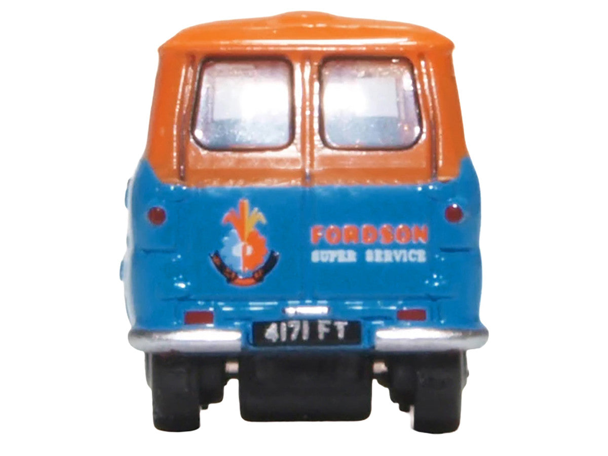 Ford 400E Van RHD (Right Hand Drive) "Fordson Super Service" Blue and Orange 1/148 (N) Scale Diecast Model Car by Oxford Diecast Oxford Diecast