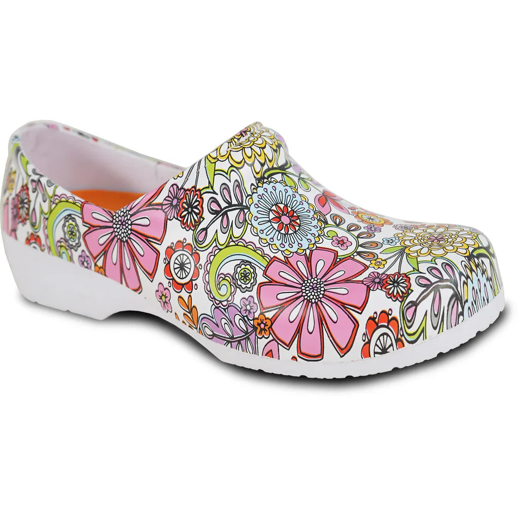 VANGELO Women Slip Resistant Clog NIKO Flower-1 Tux-USA