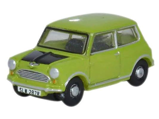 Mini Cooper Lime Green with Matt Black Hood 1/148 (N) Scale Diecast Model Car by Oxford Diecast-1