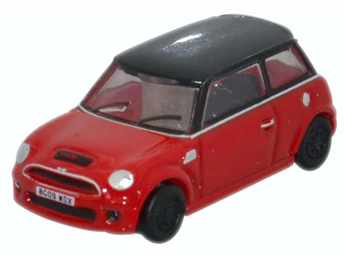 Mini Cooper S RHD (Right Hand Drive) Chili Red with Black Top 1/148 (N) Scale Diecast Model Car by Oxford Diecast Oxford Diecast