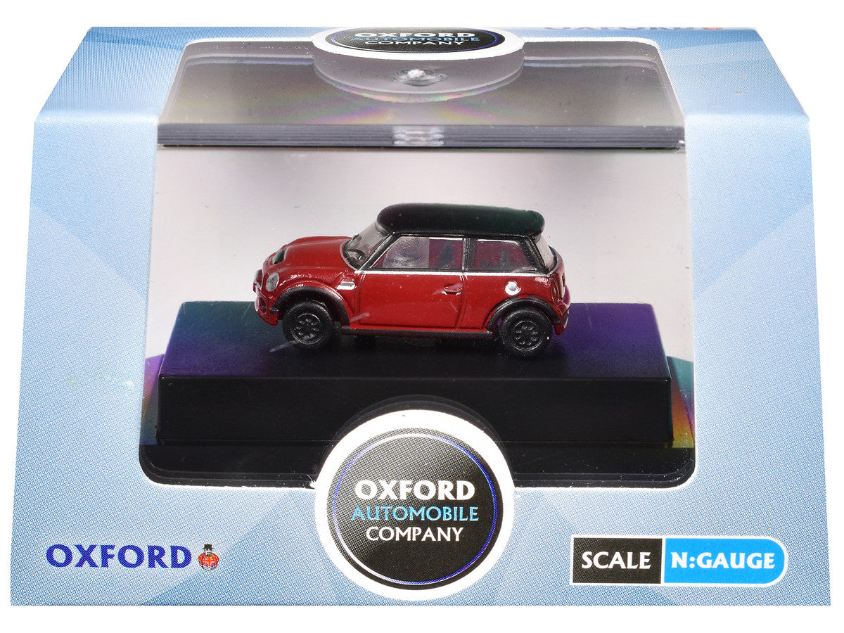 Mini Cooper S RHD (Right Hand Drive) Chili Red with Black Top 1/148 (N) Scale Diecast Model Car by Oxford Diecast Oxford Diecast