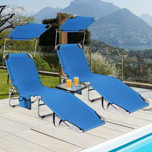 Set of 2 Portable Reclining Chair with 5 Adjustable Positions-Black W2B