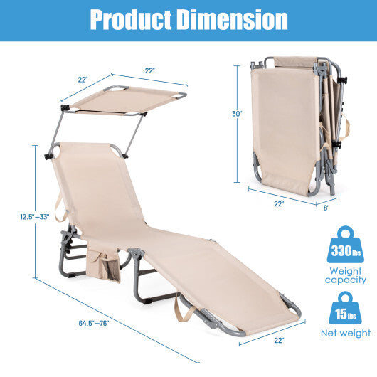 Set of 2 Portable Reclining Chair with 5 Adjustable Positions-Black W2B