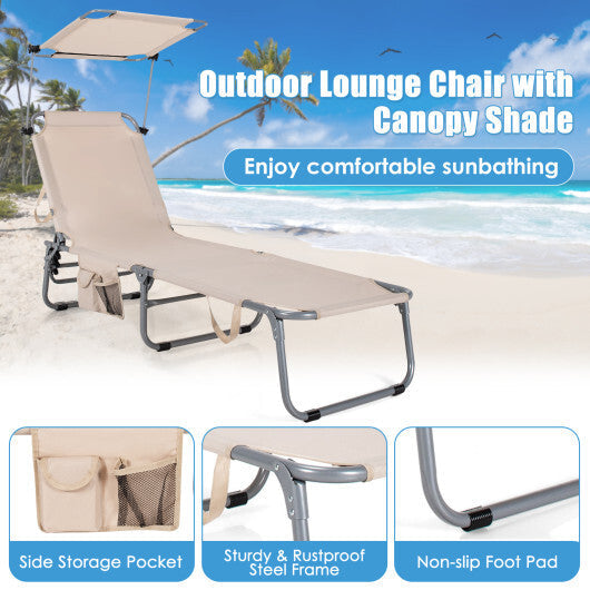 Set of 2 Portable Reclining Chair with 5 Adjustable Positions-Black W2B