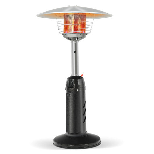 11 000 BTU Portable Tabletop Propane Patio Standing Heater-Black W2B