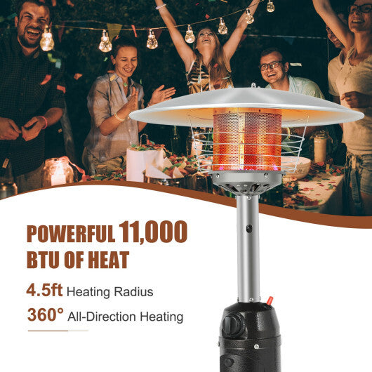 11 000 BTU Portable Tabletop Propane Patio Standing Heater-Black W2B