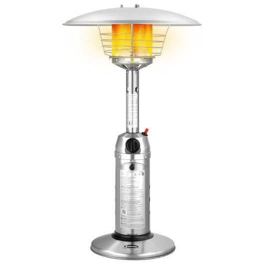 11 000 BTU Portable Tabletop Propane Patio Standing Heater-Black W2B