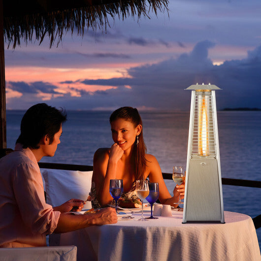 10000 BTU Portable Stainless Steel Tabletop Patio Heater with Glass Tube W2B