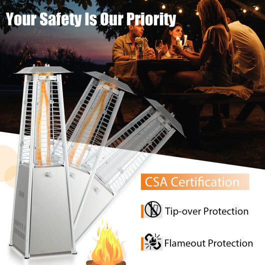 10000 BTU Portable Stainless Steel Tabletop Patio Heater with Glass Tube W2B
