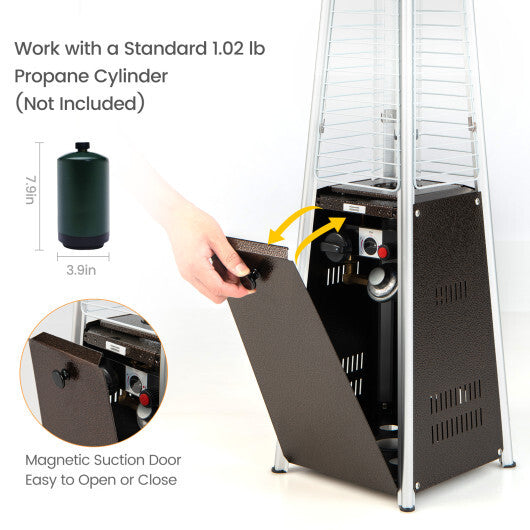 10000 BTU Portable Steel Tabletop Patio Heater with Glass Tube W2B