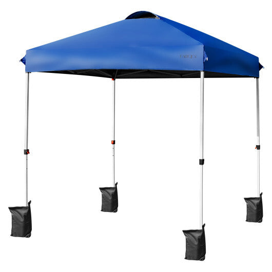 6.6 x 6.6 Feet Outdoor Pop-up Canopy Tent with Roller Bag-Pink W2B