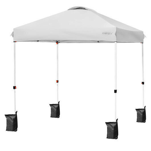 6.6 x 6.6 Feet Outdoor Pop-up Canopy Tent with Roller Bag-Pink W2B